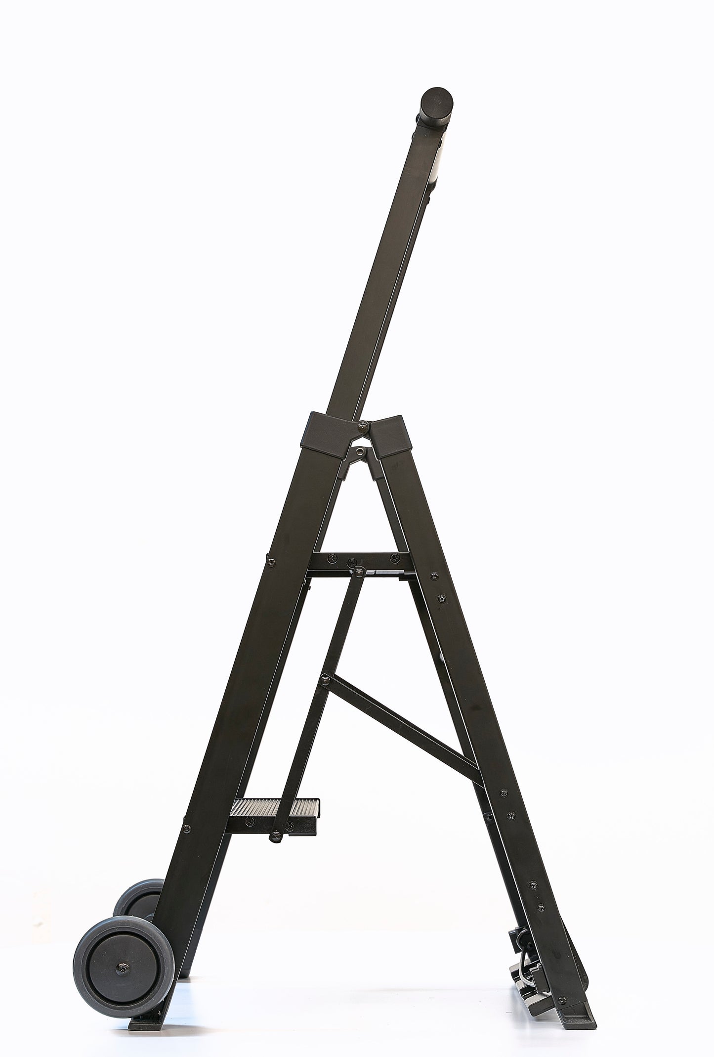 SU Folding Ladder Cart – ladder mode deployed, side view