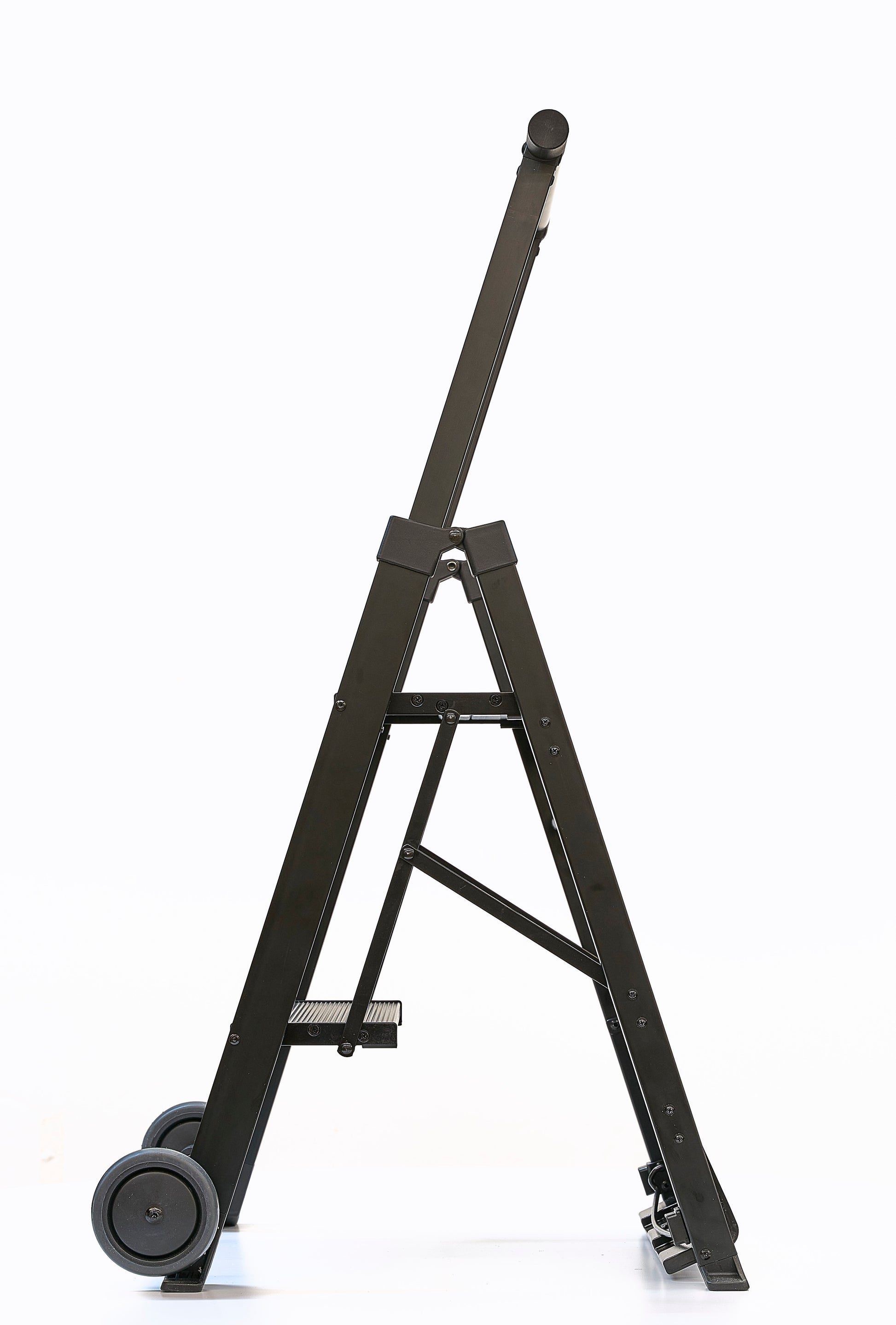 SU Folding Ladder Cart – ladder mode deployed, side view